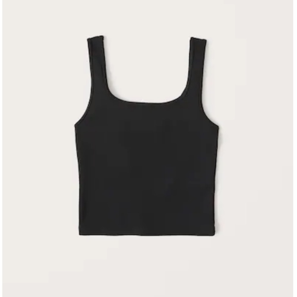 Abercrombie 90s Seamless Rib Squareneck Tank Black XS